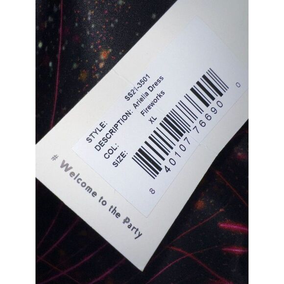 RETROFETE Ariella Black Fireworks Printed Spaghetti Strap Mini Dress Siz… - Picture 8 of 9